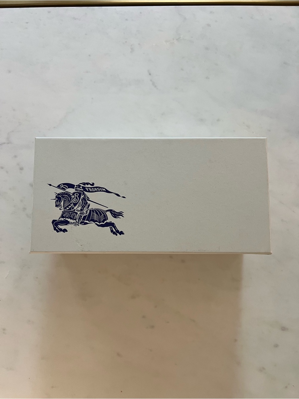 Burberry Cream Decorative Box with Navy Crest Motif